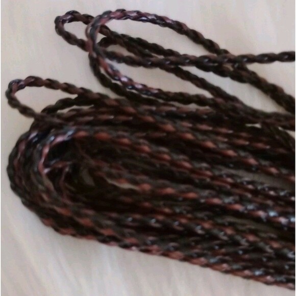 New Braided Faux Leather Necklace Cord for Pendants Black & Brown 17" + Extender - Picture 3 of 4